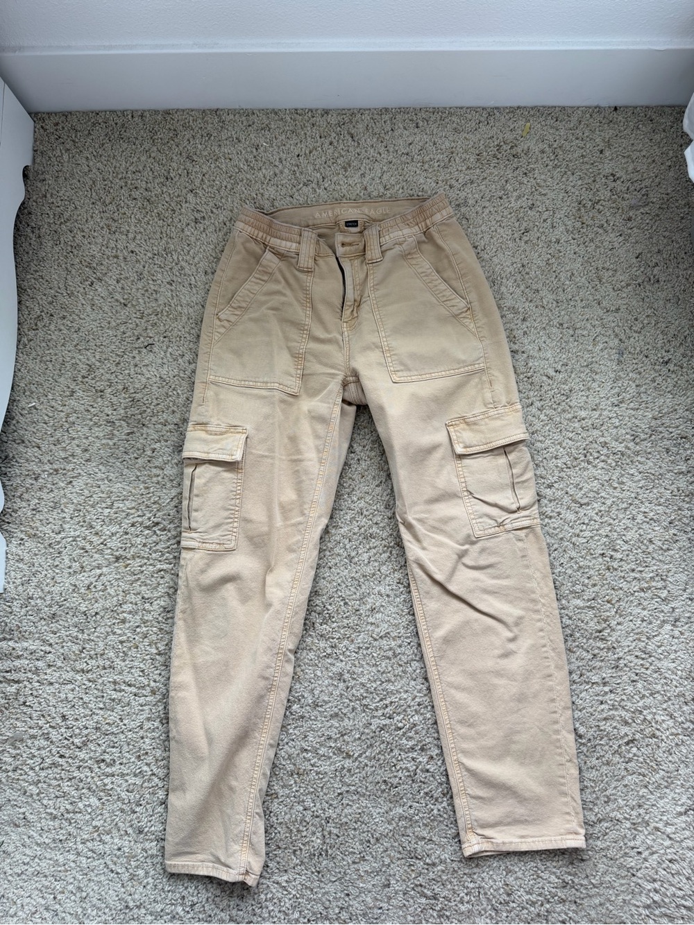 American Eagle Outfitters Beige Stretch Cargo Pants